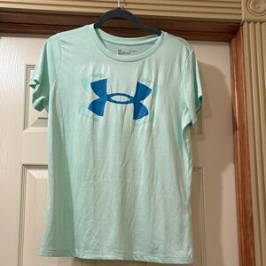 Under Armour Light Green Shirt with Blue Emblem